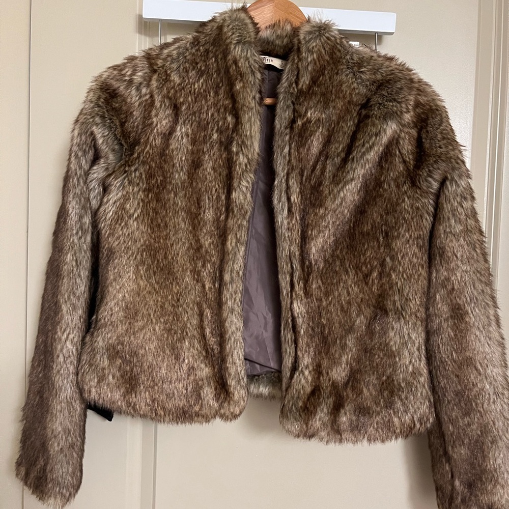 Hollister Faux Fur Brown Jacket
